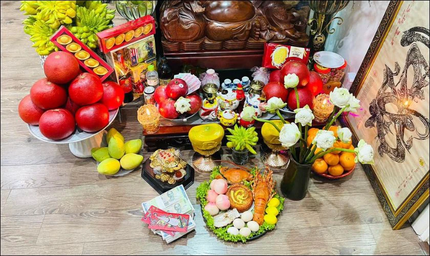 Mâm cúng Thần Tài tại nơi làm việc và kinh doanh