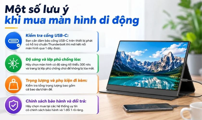 Một số lưu ý khi mua màn hình di động