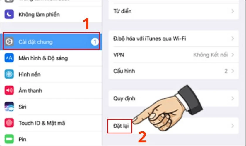 Khôi phục cài đặt gốc trên iPad