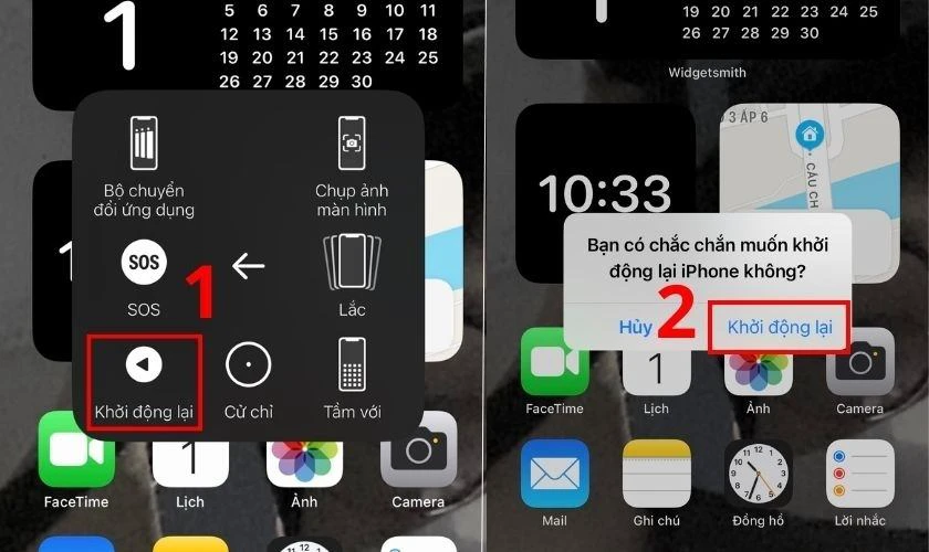 Chọn Khởi động lại v&agrave; chờ trong khoảng v&agrave;i ph&uacute;t. 