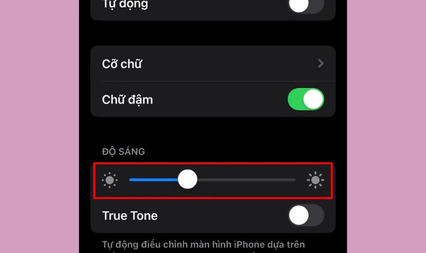 Điều chỉnh độ sáng màn hình