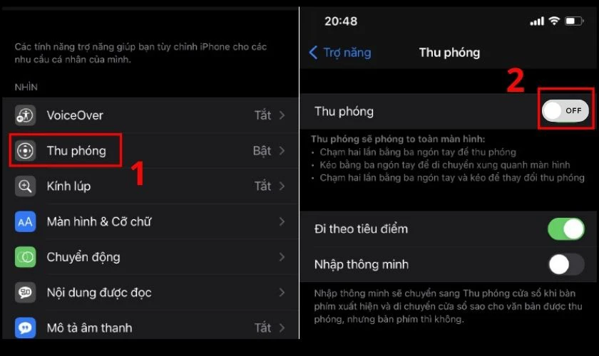 Gạt c&ocirc;ng tắt điều khiến sang tr&aacute;i để đưa t&iacute;nh năng v&agrave;o trạng th&aacute;i nghỉ