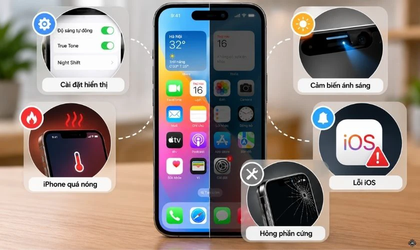 Tại sao màn hình iPhone lúc sáng lúc tối?