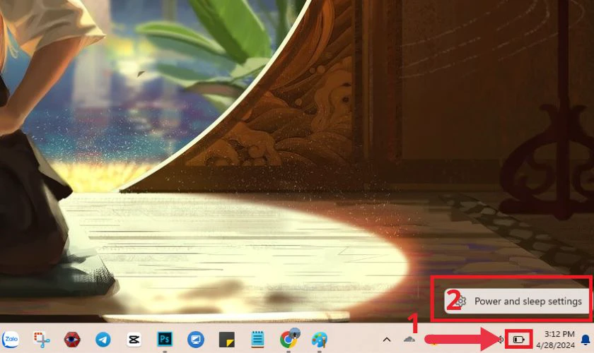 Click chuột trái vào Power Settings