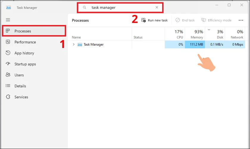 Cách kiểm tra lỗi màn hình laptop bị nhảy lung tung qua Task Manager