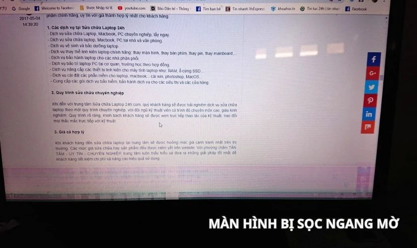 Các trường hợp màn hình màn hình bị sọc phổ biến