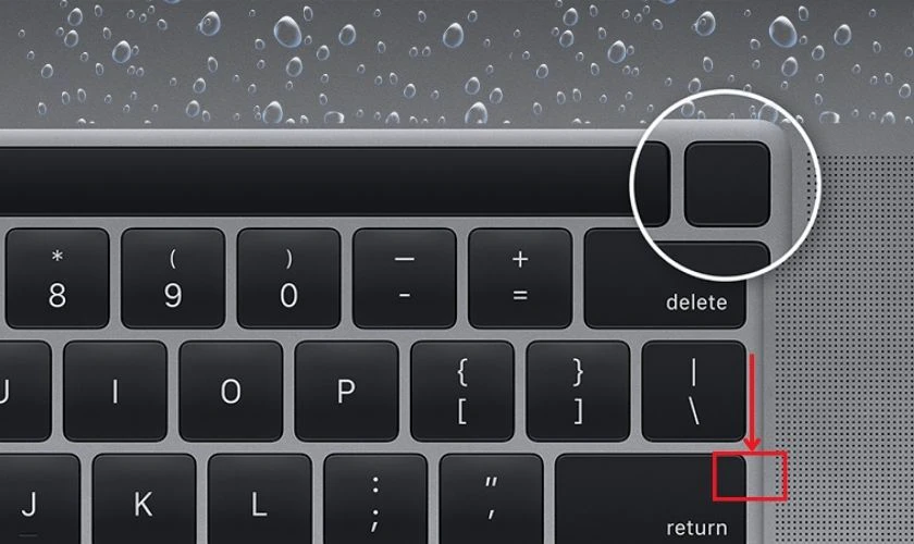 Tắt nguồn MacBook bị loang nước màn hình