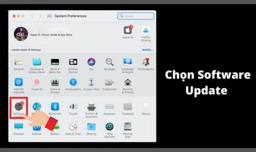 Sửa lỗi màn hình Macbook bị nhiễu bằng cách cập nhật Driver qua Software Update