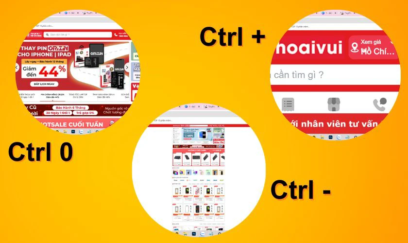 Sử dụng phím tắt để chỉnh lại màn hình máy tính bị phóng đại
