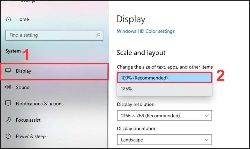 Dùng tính năng Custom Scaling để khắc phục màn hình máy tính bị phóng to