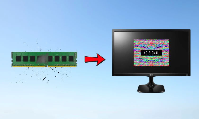 M&agrave;n h&igrave;nh m&aacute;y t&iacute;nh mở kh&ocirc;ng l&ecirc;n c&oacute; thể do RAM c&oacute; vấn đề