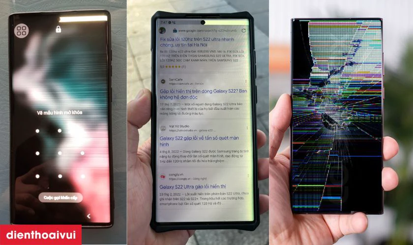 Dấu hiệu cần thay m&agrave;n h&igrave;nh Samsung S22 Ultra?