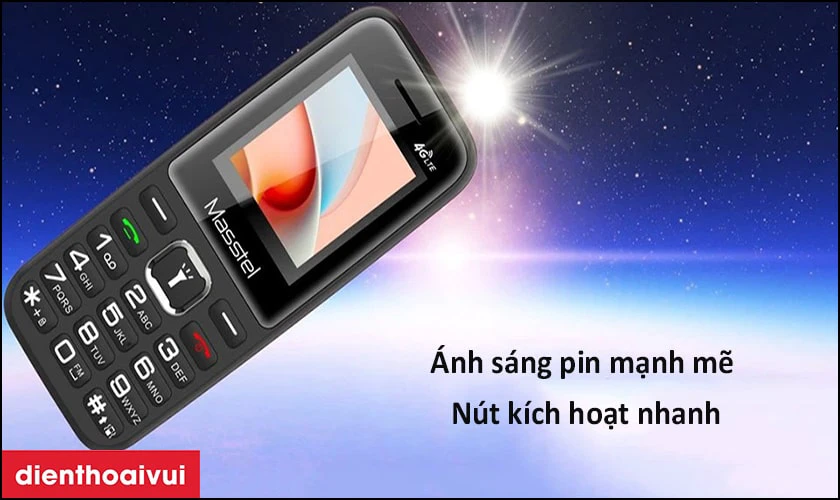 Ánh sáng pin mạnh mẽ với nút kích hoạt nhanh