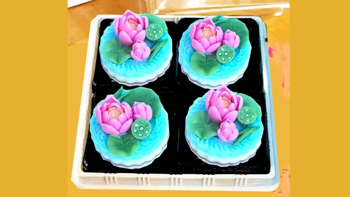 Bánh kem rau câu hoa sen