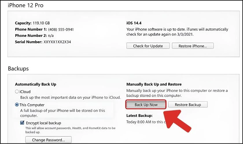 Kết nối iPhone với iTunes m&aacute;y t&iacute;nh
