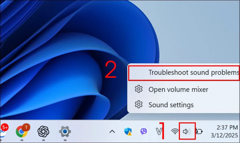 Sử dụng c&ocirc;ng cụ Windows Audio Troubleshooter