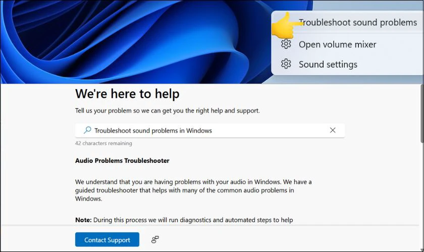 Sử dụng Windows Audio Troubleshooter khi cần thiết