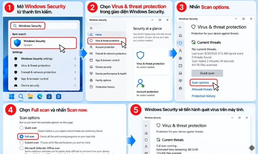 Quét virus bằng Windows Security