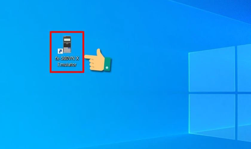 Để sử dụng bạn h&atilde;y nhấn v&agrave;o icon fx-580VN X Emulator tr&ecirc;n m&agrave;n h&igrave;nh desktop