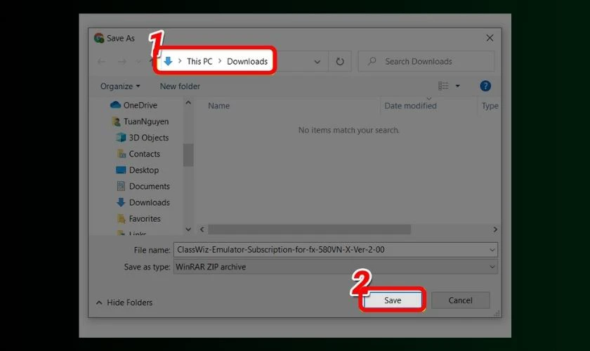 Tiếp tục, bạn chọn thư mục lưu file c&agrave;i đặt, sau đ&oacute; nhấn Save