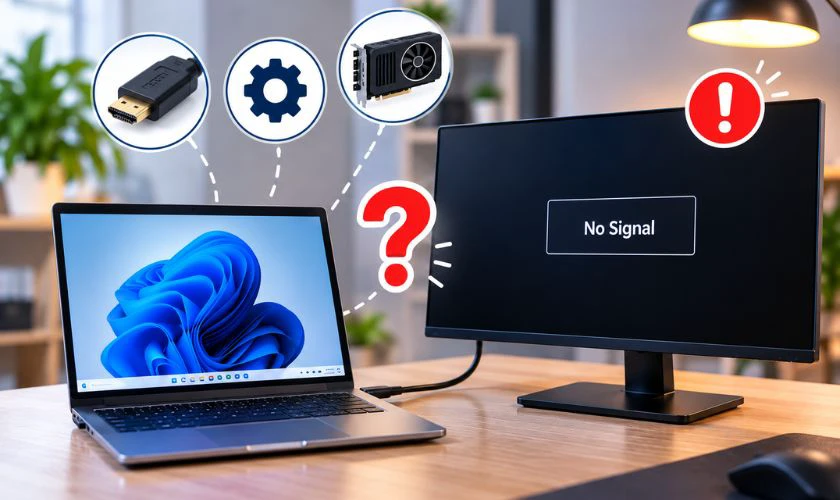 Máy tính không nhận màn hình thứ 2 do đâu?