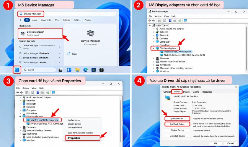 Kiểm tra driver khi Windows không nhận màn hình thứ 2