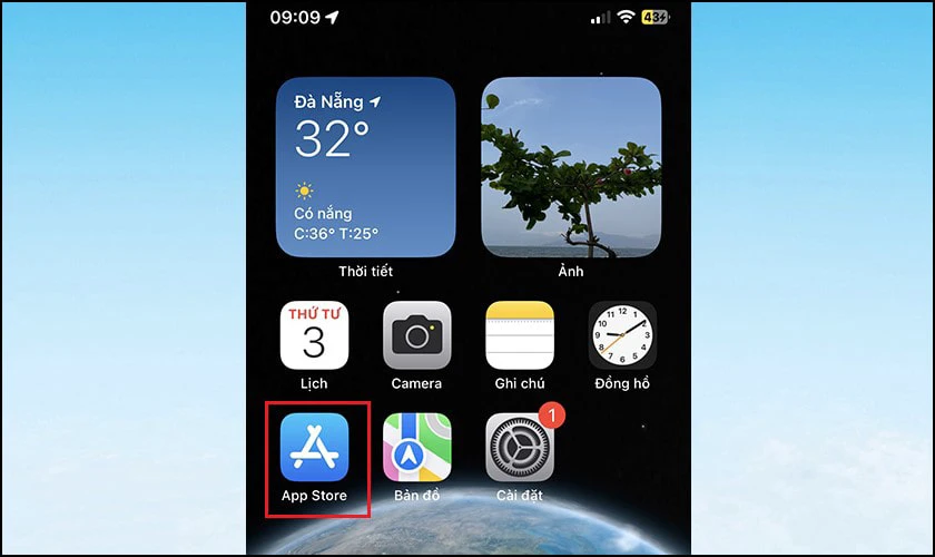 Mở ứng dụng App Store