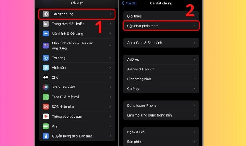 Cập nhật lên hệ điều hành mới nhất
