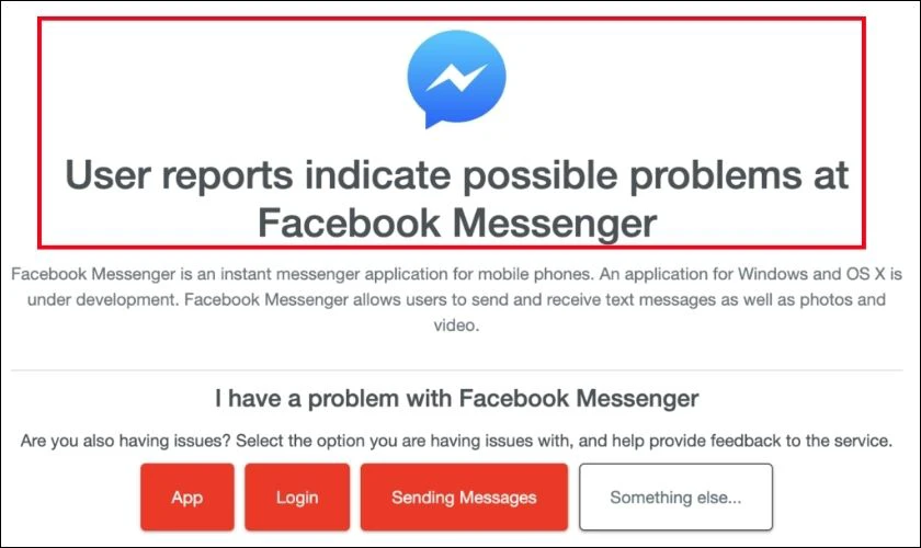 Tại sao Messenger bị lỗi hôm nay?