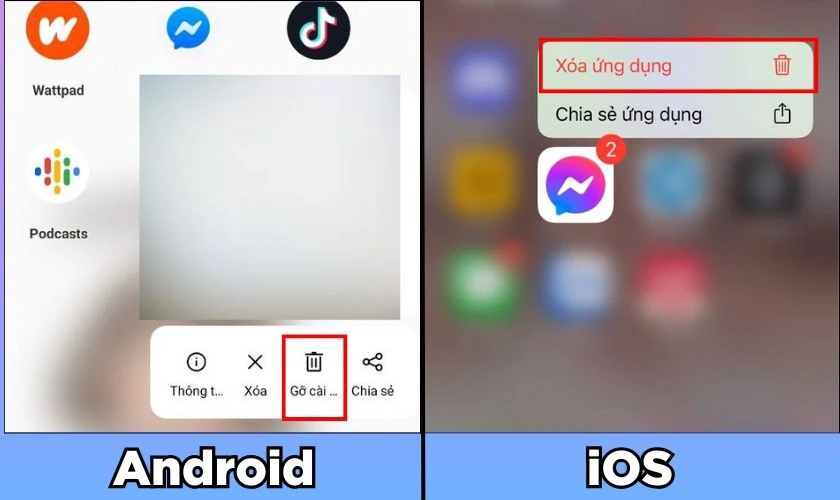 Gỡ ứng dụng và cài đặt lại ứng dụng