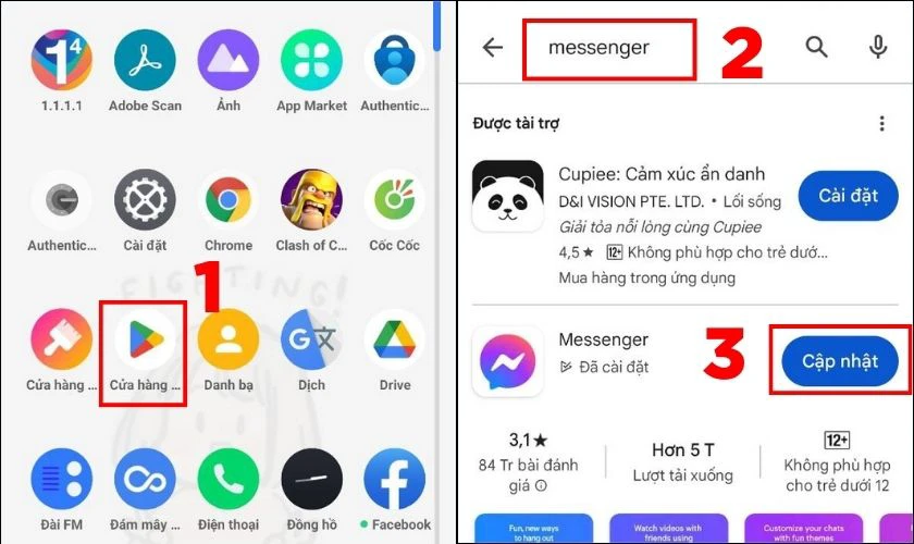 Cập nhật Messenger phi&ecirc;n bản mới nhất