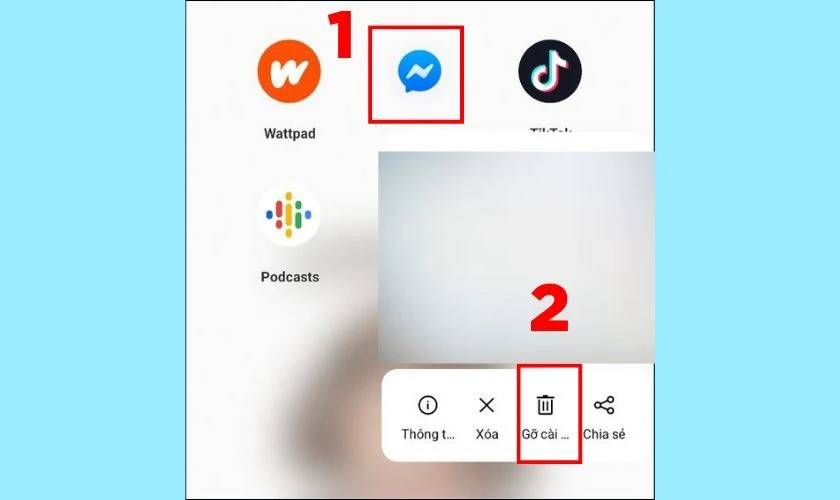 Gỡ ứng dụng v&agrave; c&agrave;i đặt lại sửa lỗi Messenger bị mất hiệu ứng
