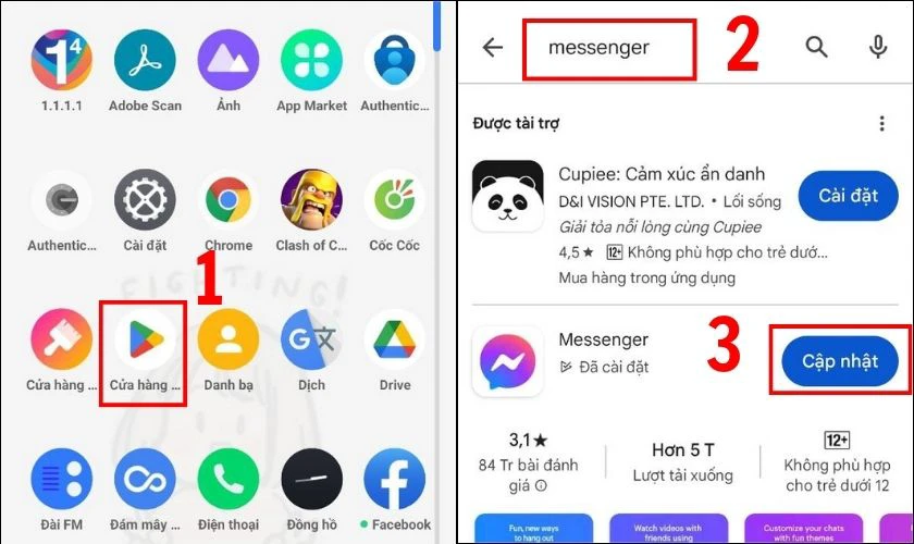 Cập nhật Messenger phiên bản mới nhất