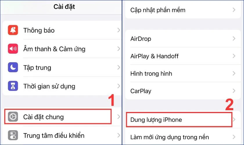 Giải ph&oacute;ng dung lượng cho điện thoại iOS khắc phục Messenger bị spam kh&ocirc;ng v&agrave;o được