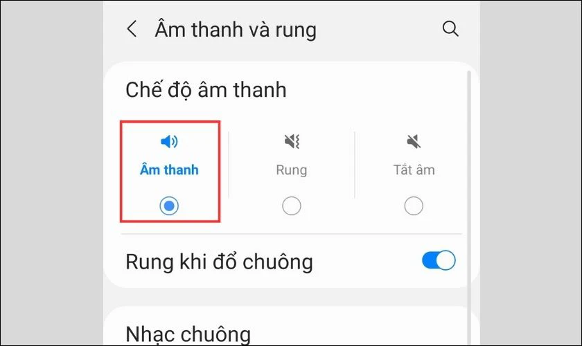 Ấn chọn m thanh để tắt chế độ im lặng đã được bật
