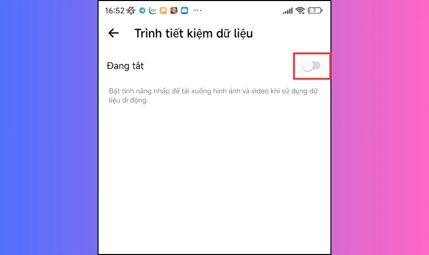 Tắt Tr&igrave;nh tiết kiệm dữ liệu tr&ecirc;n ứng dụng Messenger