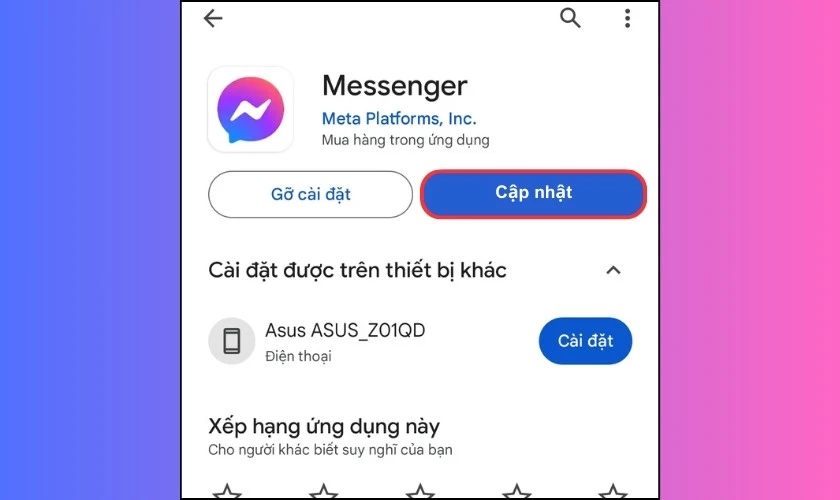 Cập nhật phi&ecirc;n bản mới của ứng dụng Messenger