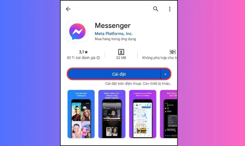 X&oacute;a app Messenger v&agrave; tải lại khi gặp lỗi Messenger kh&ocirc;ng hiển thị được ảnh