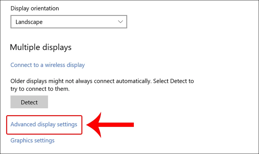 Chọn Advanced display settings