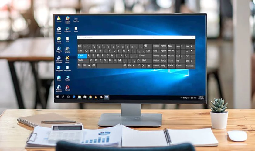 Lưu &yacute; khi bật b&agrave;n ph&iacute;m ảo Win 10