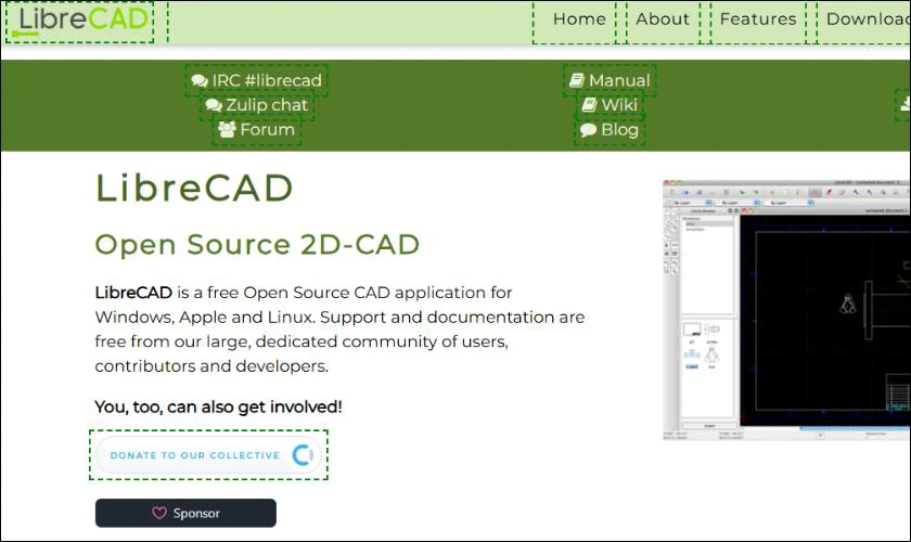 Mở file DWG online với LibreCAD