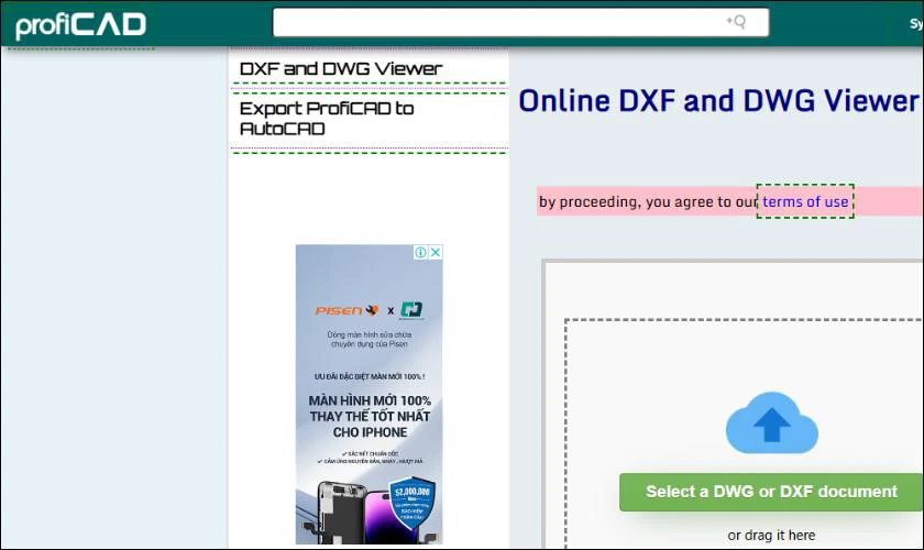 Mở file DWG online với Profi CAD