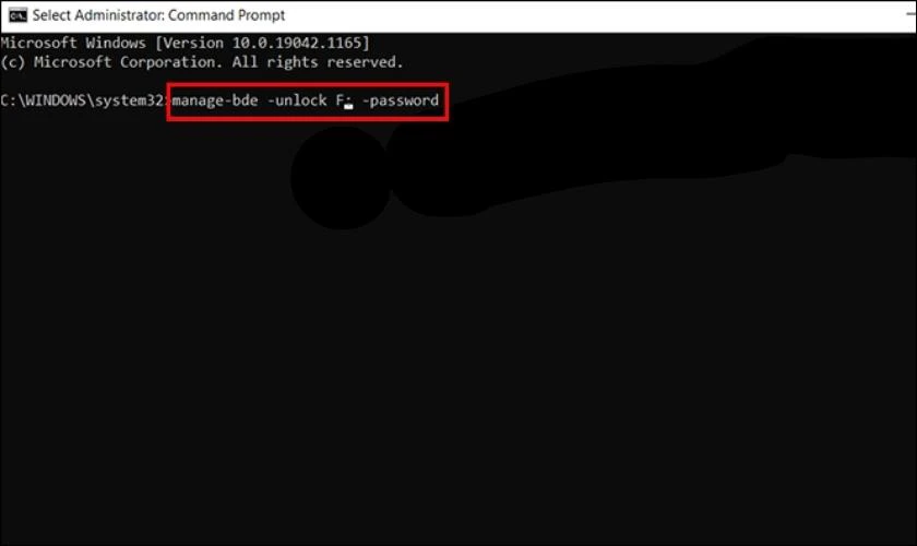 Sao chép lệnh để dán vào cửa sổ Command Prompt và nhấn Enter