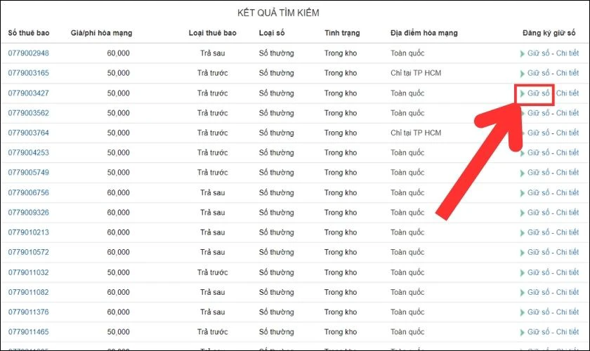 Bấm v&agrave;o Giữ số