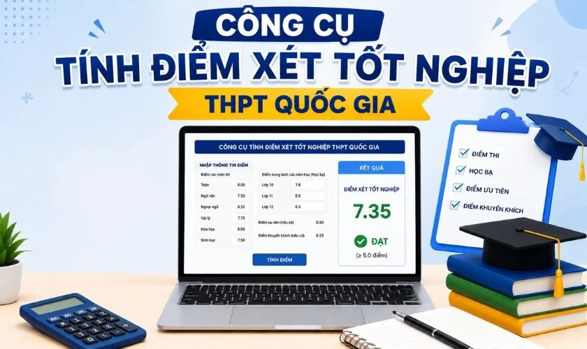 Công cụ tính điểm xét tốt nghiệp THPT Quốc gia
