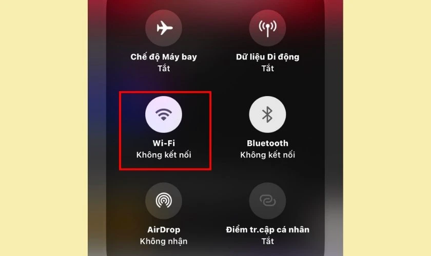 Tắt hết các kết nối mạng WiFi, dữ liệu di động