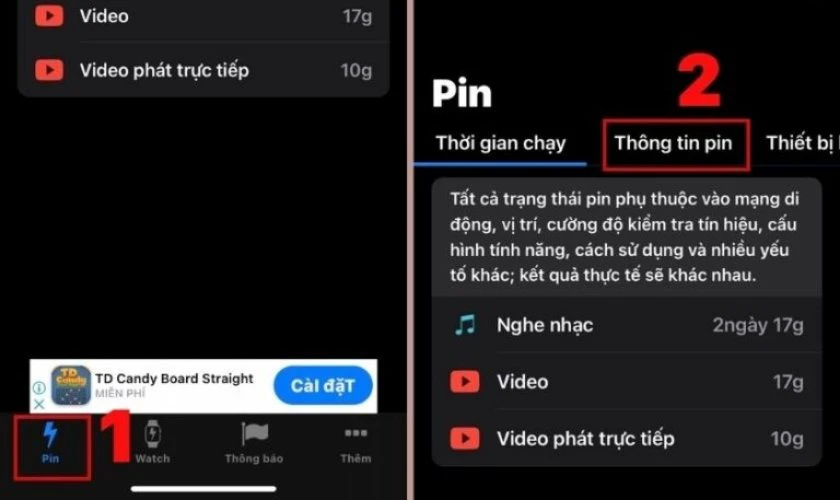 Kiểm tra bằng ứng dụng bằng Battery Life