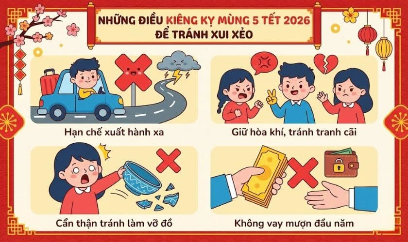 Mùng 5 Tết 2026 không nên làm gì để tránh xui xẻo