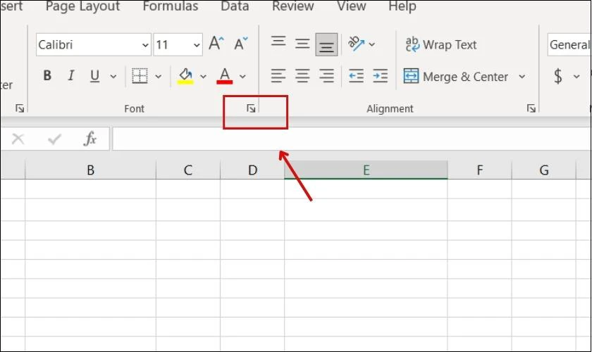 Chọn vào mục Font