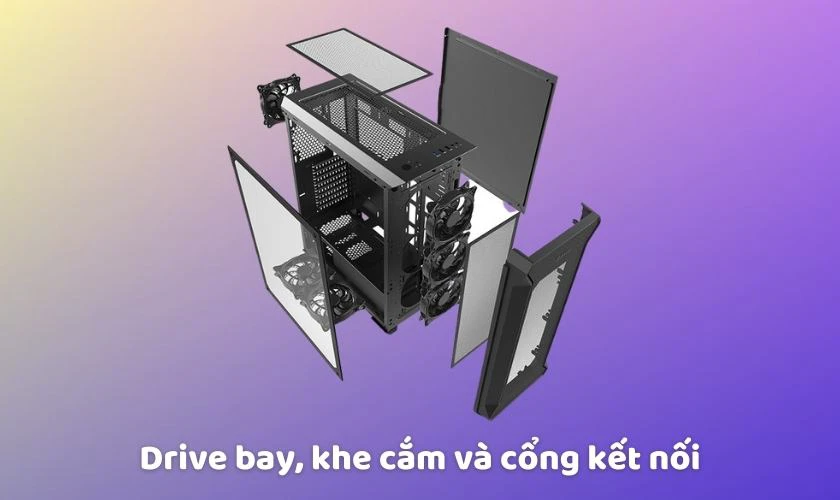 Drive bay, khe cắm v&agrave; c&aacute;c cổng kết nối